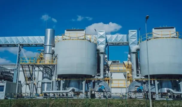 Exterior of an industrial processing facility serving high-stakes end markets